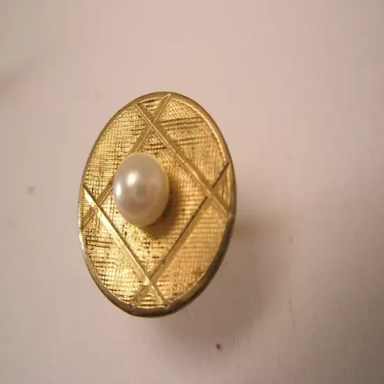 Seed Pearl 1/20 14K GF Gold Filled Vintage CORRECT QUALITY Tie Tack Lapel Pin