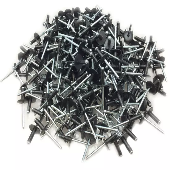 250 3/16" Large Head Black Painted Multi Grip Aluminum Pop Rivets #2301