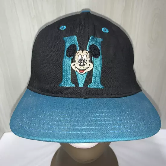 Vintage 90s Mickey Mouse Snapback Hat Adjustable Cap Black Goofy Hat Co Made USA