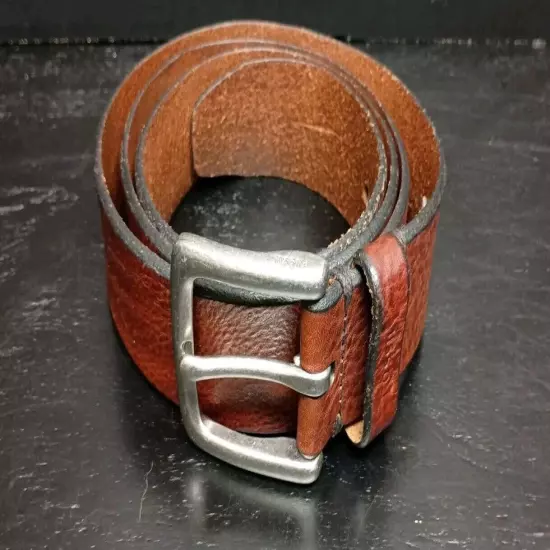 Mens Brown Leather Fossil Belt Sz 42