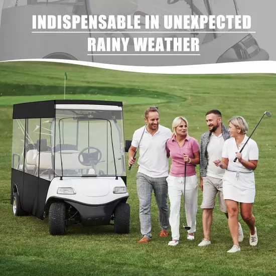 Woanger 6 Person Waterproof Golf Cart Enclosure with Zipper, Rain Cover