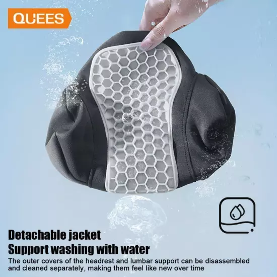 QUEES Joe's Auto Products 24 Years Honeycomb Headrest Lumbar √φ Support C1W9