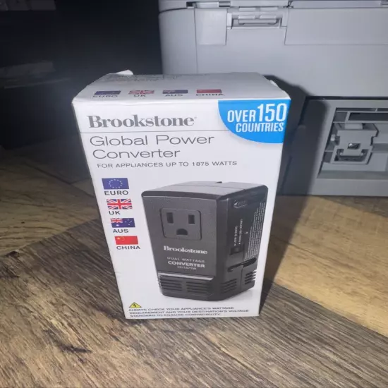 Brookstone Global All-in-One Power Converter, Over 150 Countries, 1875 Watts NEW