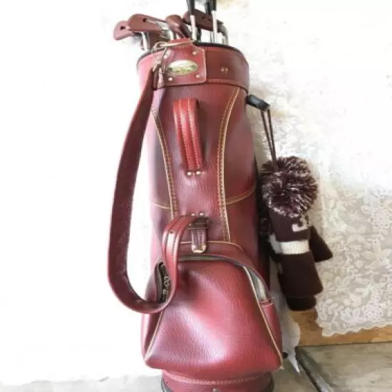 Spalding Golf Bag leather -vintage -Very Good Condition 