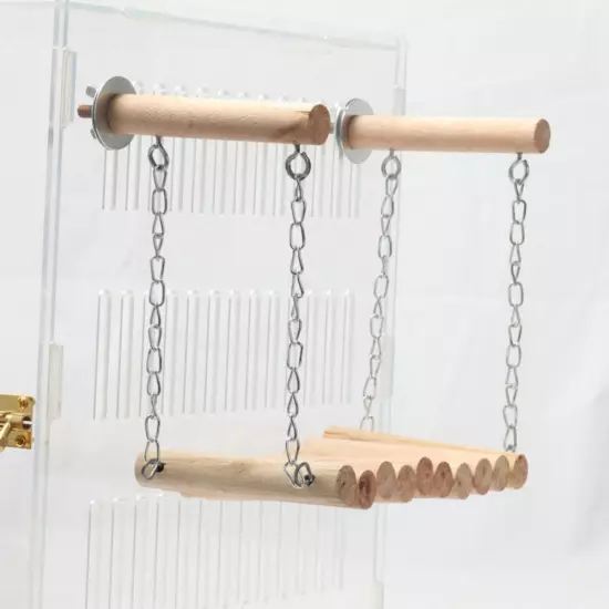 Bird Parrot Ladder Bird Swing Toy Perch Climbing Toy Wood Ladder Bird