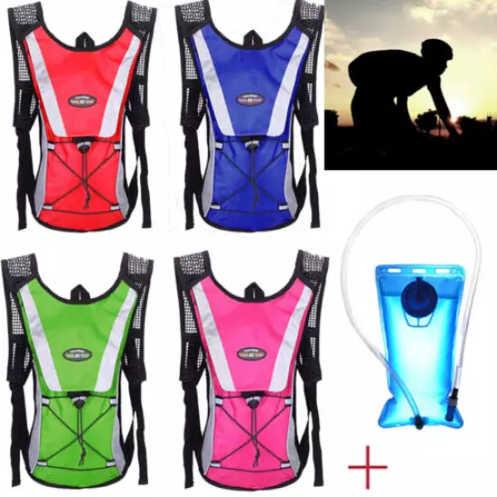 2L Water Bladder Bag Backpack + Hydration Packs Outdoor Hiking Camping Camelbak