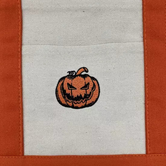 [01757707] Spirit Halloween Exclusive New 2024 Embroidered Pumpkin Mini Tote Bag