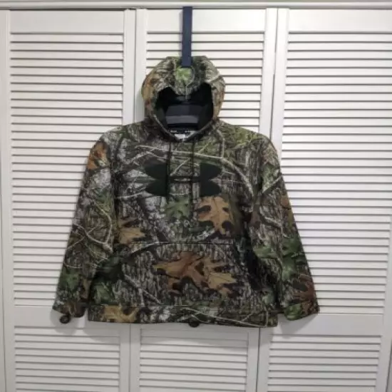 NWT $74.99 Under Armour Mens Armour Fleece Storm Big Logo Hoodie Camo 1220613 M