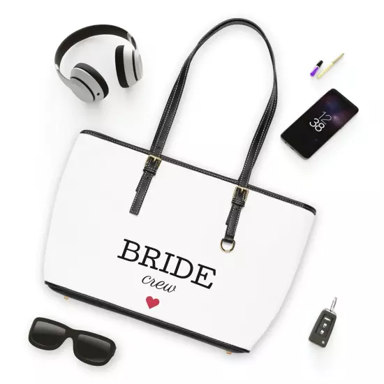 White Luxury PU Leather Shoulder Bag, bride crew, Fashionable Designer Handbag