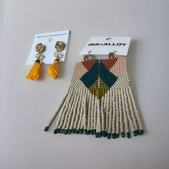 Two Pairs Of Dangle EARINGS NEW WITH TAGS. 1 pair, our boutique, Yellow WBH