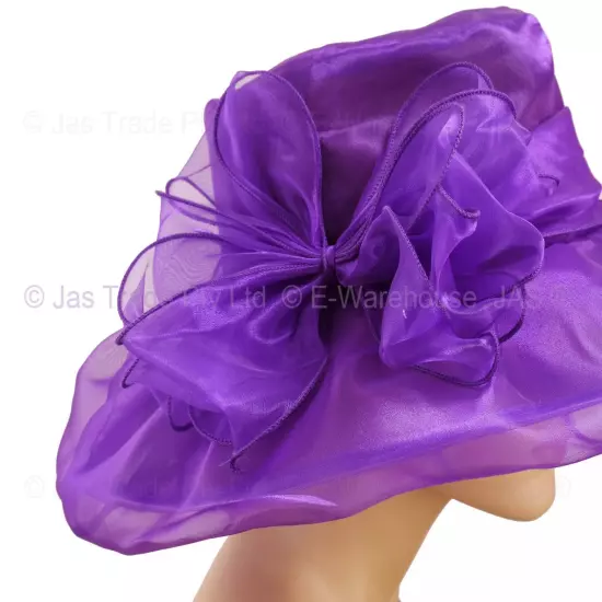 Spring Race Carnival Derby Day Church Wedding Women Ladies Organza Evening Hat