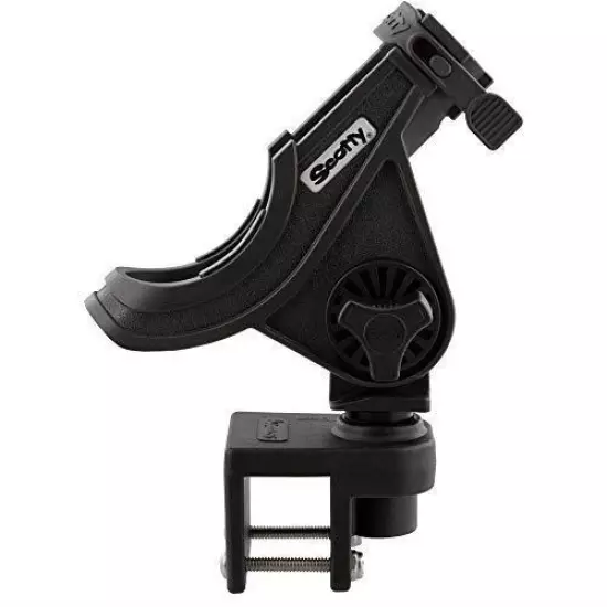 Scotty #284-BK Baitcaster/Spinning Rod Holder w/ #243 Square Rail Mount ， Black