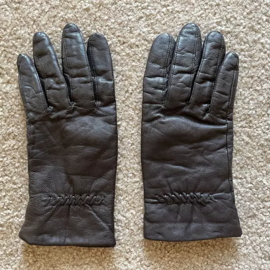 Thinslate Women’s Size 7 Leather Gloves Dark Brown