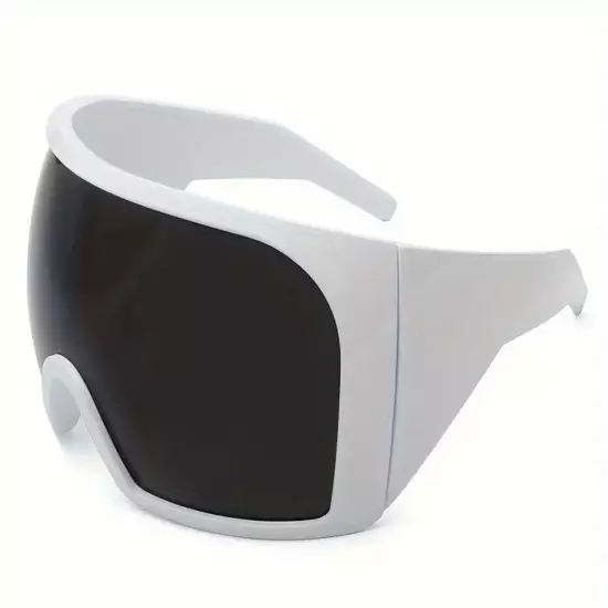 OVERSIZED Futuristic Wrap Around Face Shield Party Raver SUNGLASSES Huge Frame