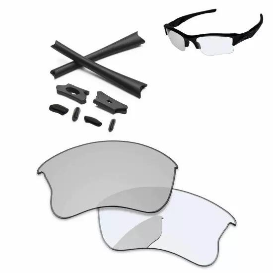 Rubber Kit + Polarized Replacement Lenses For-Oakley Flak Jacket XLJ - Options