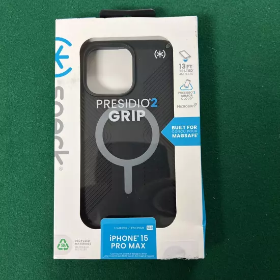 Speck - Presidio2 Grip Case with MagSafe for Apple iPhone 15 Pro Max - Black