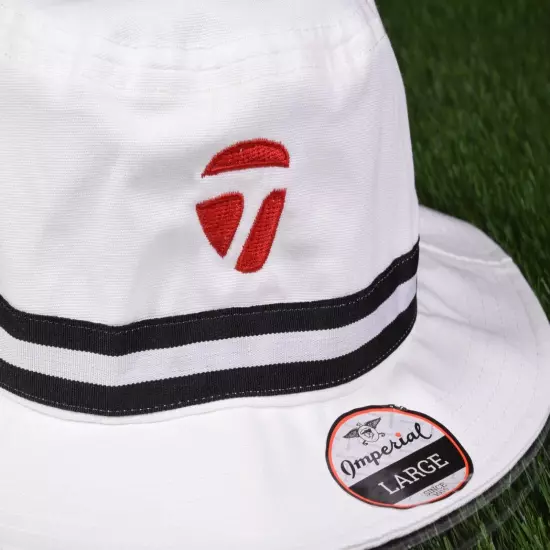 TAYLORMADE TOUR ISSUE BUCKET HAT, NEW LOGO GOLF TEAM STAFF WHITE ~ L@@K!!