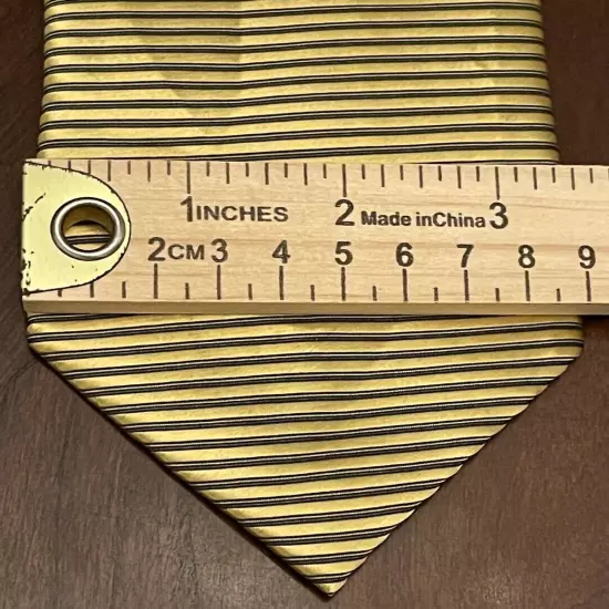 Firenze Gold Black 100% Silk Men’s Neck Tie Made In Italy