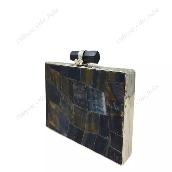 Natural Gemstone Clutch Purse, Rectangle Shape Bag, Avaliable in Multiple Stones