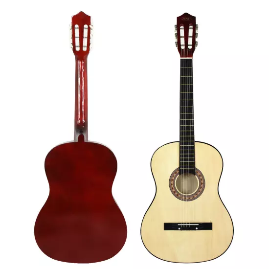 38" Kids Acoustic Guitar Full Size 6-String Guitar for Starter Beginner Natural