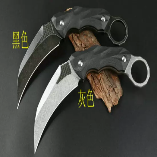 8'' New CNC D2 Steel Blade G10 Handle Survival Hunting Karambit Claw Knife C52