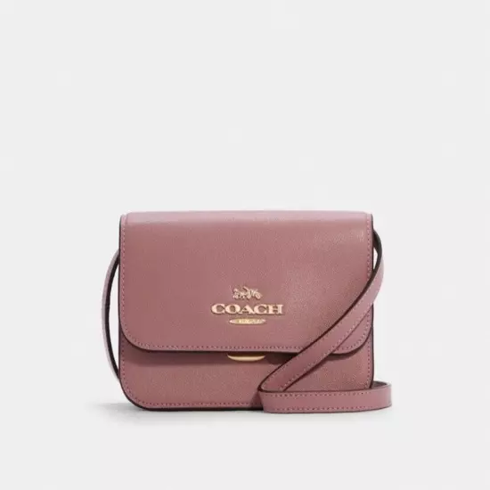 COACH Mini Brynn Crossbody bag in Crossgrain leather Pink - MSRP $298