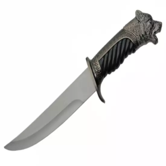 Fixed Blade Knife | 13.75" Overall Wolf Decorative Black Dagger Gift 211471-WS