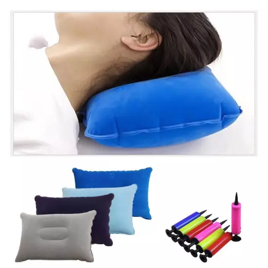 Air-Pillow Inflatable Cushion Portable Head Rest Compact Travel Camping^