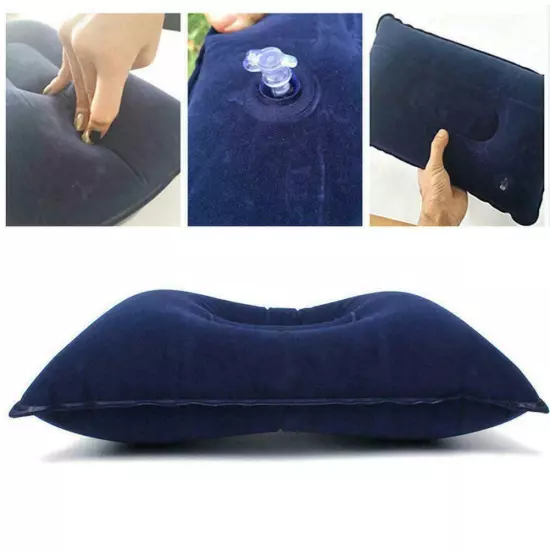 Double Sided Inflatable Pillow Soft Sleep Mat Collapsible Camping Cushion Hot~