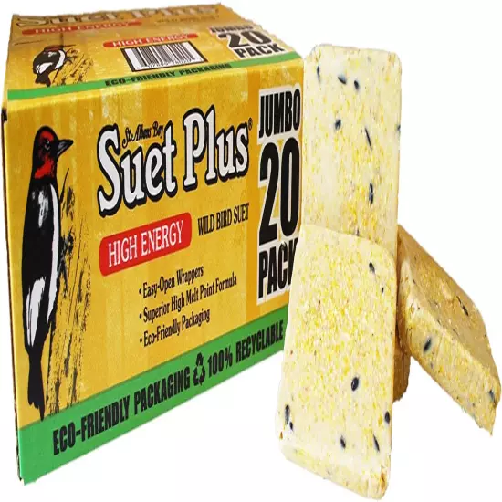 High Energy Suet Cakes, 20 Pack of 11 oz. Suet Cakes for Wild Birds