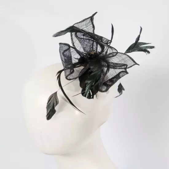 Black fascinator broche Hats From OZ 100% Aussie Family Business