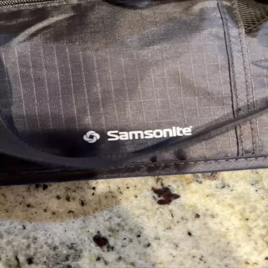 Samsonite Dark Grey Zipper Travel Money Belt Bumbag Pouch Wallet Fanny Pack .