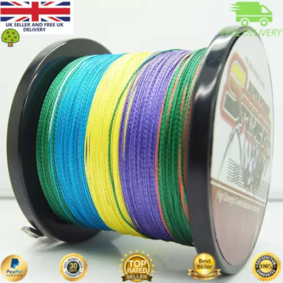 Super Dyneema 100-2000M 80LB Fishing Braid Carp Line MULTICOLOUR Spod Marker Sea