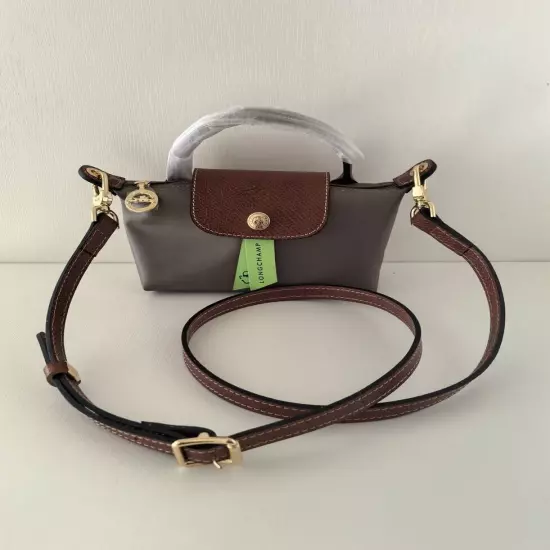 Longchamp Tote Crossbody Bag Turtledove Gray Mini