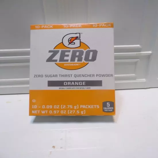 GATORADE ZERO POWDER Orange (10 packets) exp 4-1-24