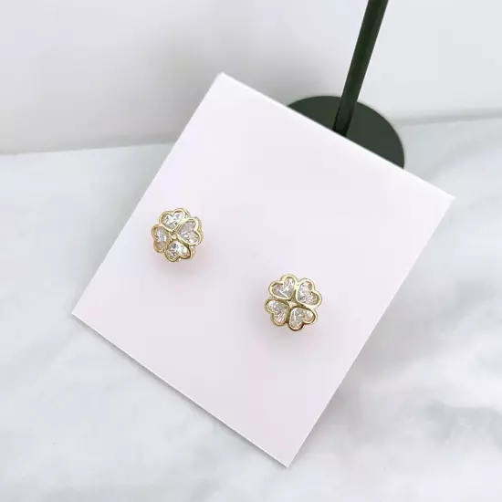 Kate Spade New York Something Sparkly Four Leaf Clover Zircon Stud Earrings