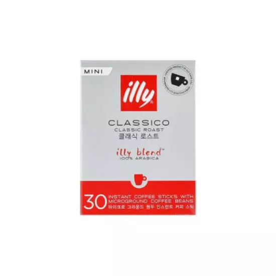 illy Instant Coffee 30 Stick Classico Classic Roast Intenso Bold Decaffeinated