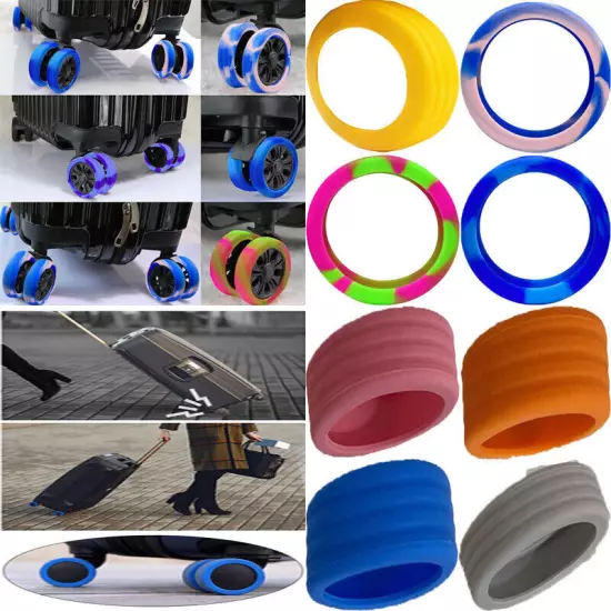 8PCS/Set Silicone Suitcase Wheels Protection Cover Luggage Wheels Protector