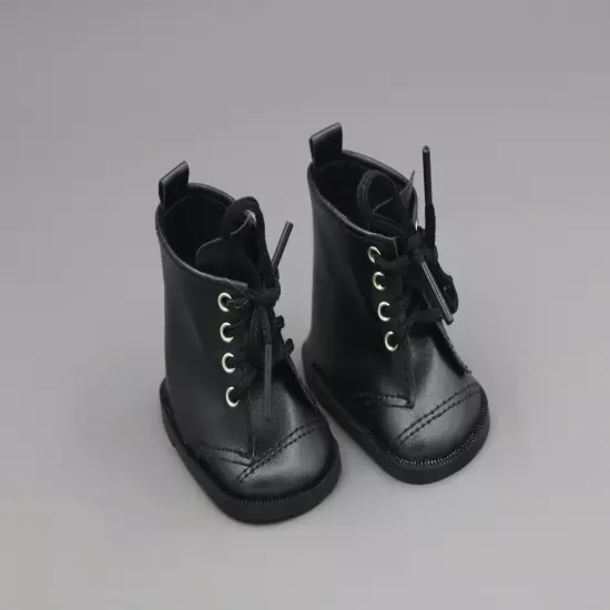 Black tie boots made for 18'' American gilr doll shoes footwear