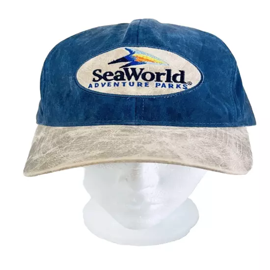 Sea World Adventure Parks Shamu Strapback Hat Cap Adjustable Patch Logo Vintage