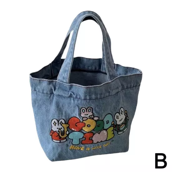 Japanese Cute Bento Bag Handbag Canvas Lunch Box Portable B8Z3 щυ