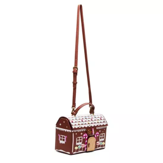 Betsey Johnson Kitsch Gingerbread House LED's Light Up Small Crossbody Bag NWT