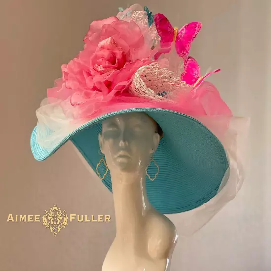 Aimee Fuller Black White Kentucky Derby Hat Big Del Mar Races Royal Ascot Hat