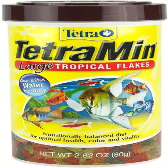 Tetra TetraMin XL Tropical Flakes 2.82 Ounces, Large Flakes, Nutritionally Balan