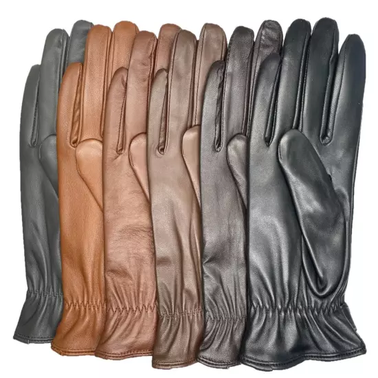 Men's GENUINE SHEEPSKIN soft leather Braided winter gloves w/ Cashmere lining 