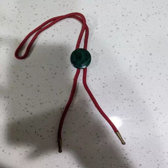 Mens BOLO TIE with a 1.5" Emerald Stone 