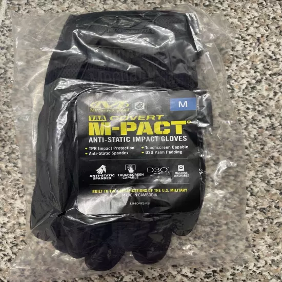 *BRAND NEW MECHANIX WEAR TAA Covert M-pact Anti-static Impact Gloves SIZE M