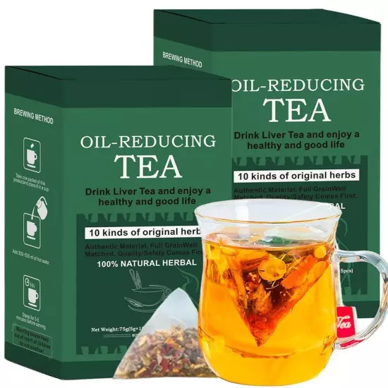 Oil-Reducing-Tea - 10 Herbal with Excellent Formula, Oil Cleansing Tea forLiver