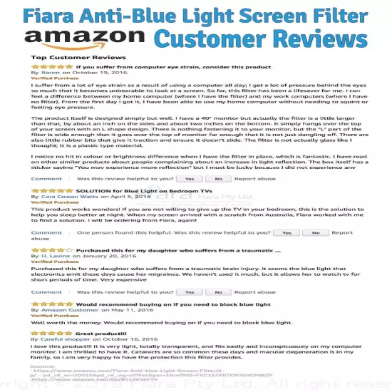 Fits 23 / 24 inch Monitor / Desktop | Fiara Anti Blue Light Screen Protector