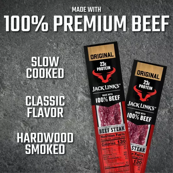 Jack Link’s Premium Cuts Beef Steak, Original, Great Protein Snack with 23g o...